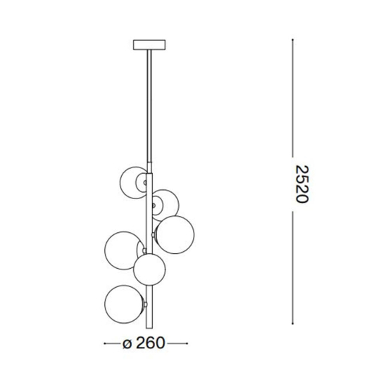 Perlage sp6 lampadario ideal lux sfere vetro ambra