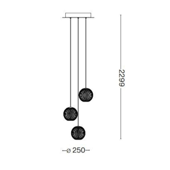 Ideal lux diamond sp3 lampadario moderno 3 sfere vetro led