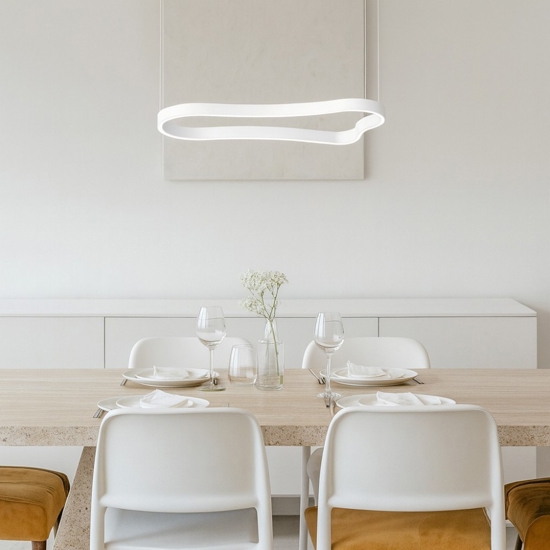Waves-1 sp ideal lux lampadario moderno bianco led 94cm