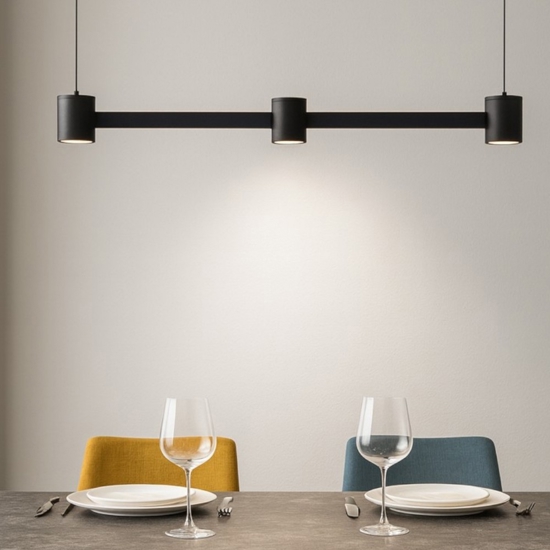 Lampadario moderno design orizzontale nera