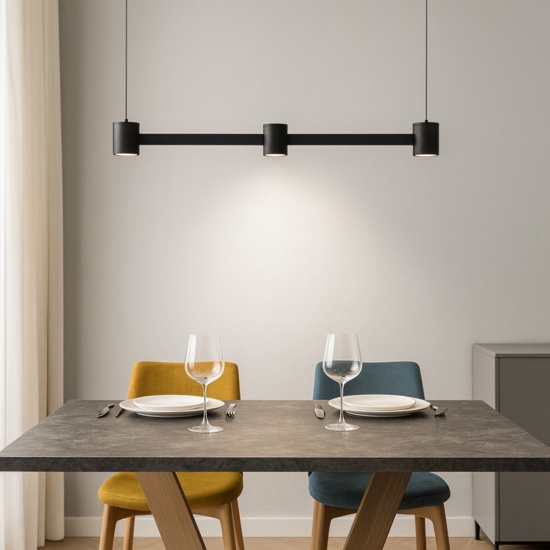 Lampadario moderno design orizzontale nera