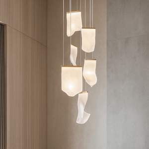 Lampadario elegante vele oro per soggiorno moderno