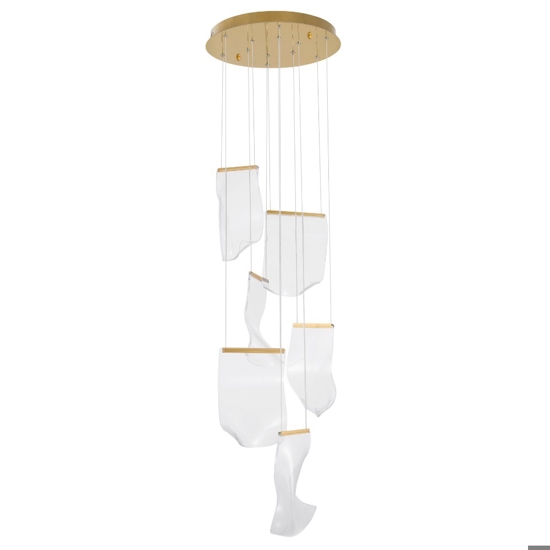 Lampadario elegante vele oro per soggiorno moderno