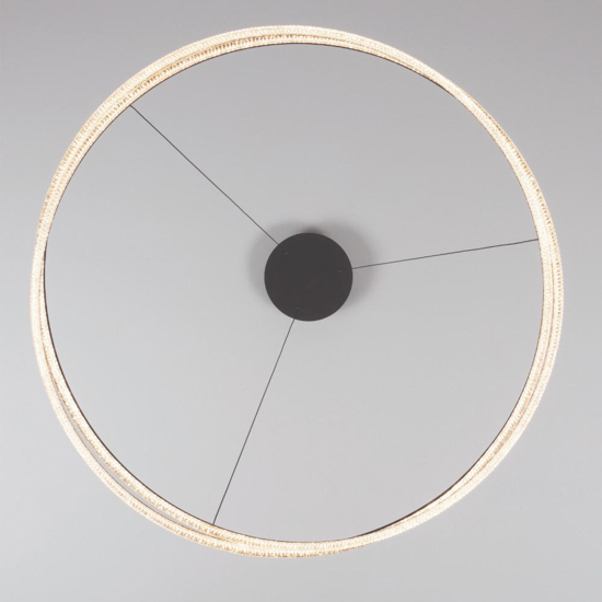 Lampadario design moderno led 68w 3000k nero dimmerabile con telecomando