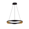 Lampadario moderno da salotto led 53w cerchio design nero oro 3000k