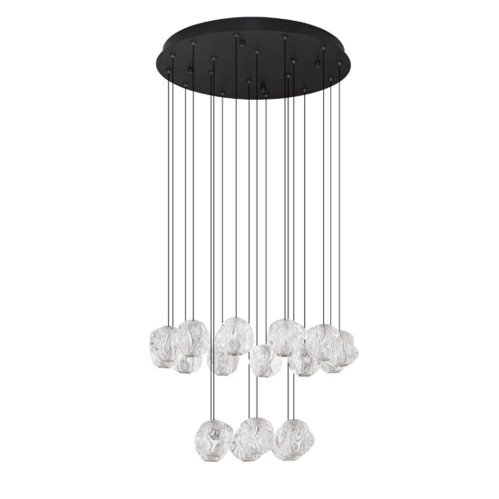 Lampadario per salone moderno pendenti vetgri a grappolo