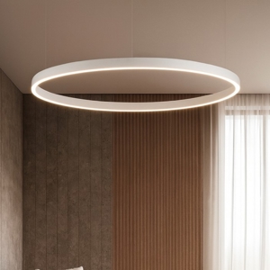 Visualizza i dettagli per Lampadario cerchio 150cm bianco led 2700k a 6000k dimmerabile Lampadario cerchio 150cm bianco led 2700k a 6000k dimmerabile