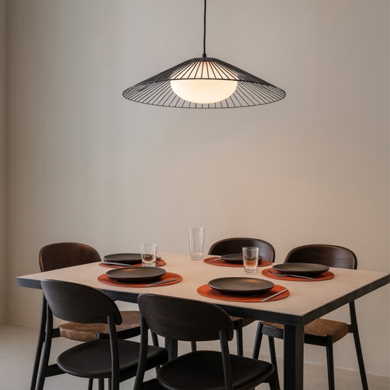Lampadario nero per sala da pranzo moderna led 21w 3000k