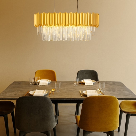 Lampadario di cristallo oro per soggiorno