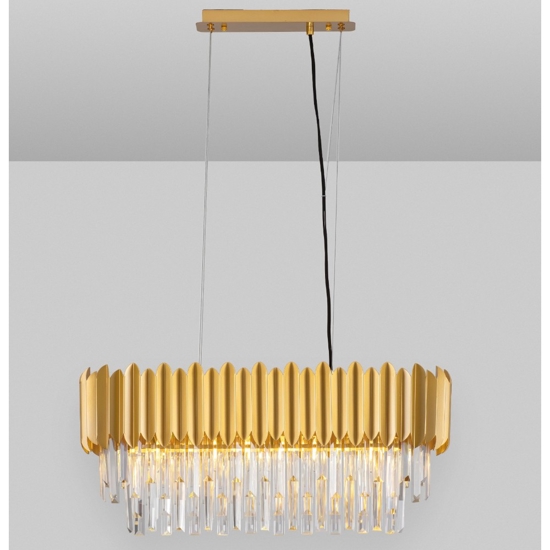 Lampadario di cristallo oro per soggiorno
