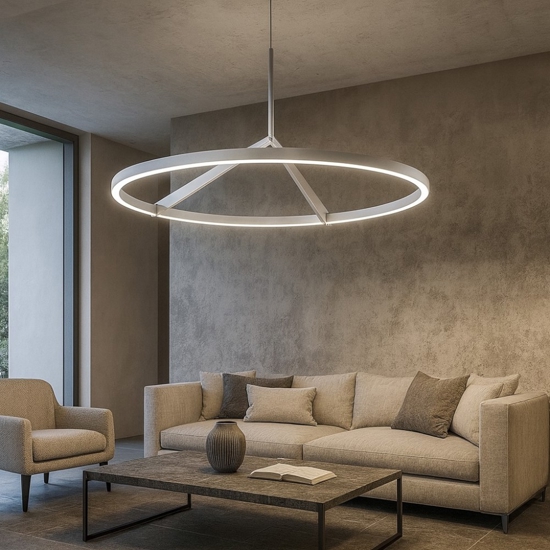 Lampadario titanio led 51w 3000k 4000k moderno vivida meridiana