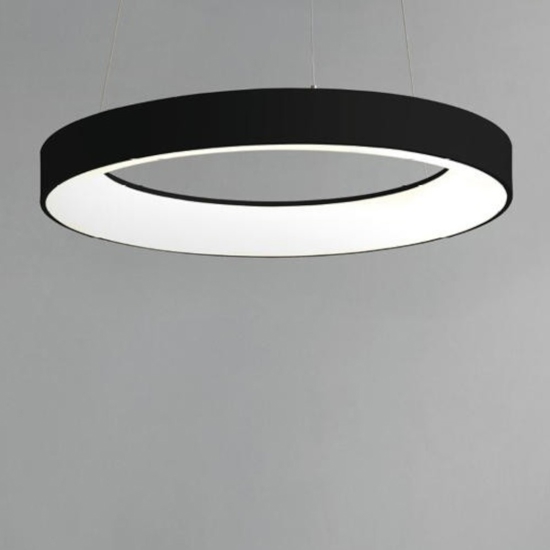 Lampadario nero vivida inner-r 60 led 50w 3000k 4000k dimmerabile