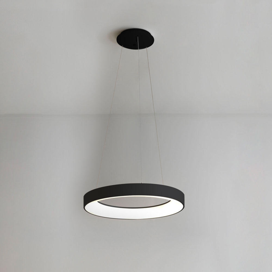 Lampadario nero vivida inner-r 60 led 50w 3000k 4000k dimmerabile