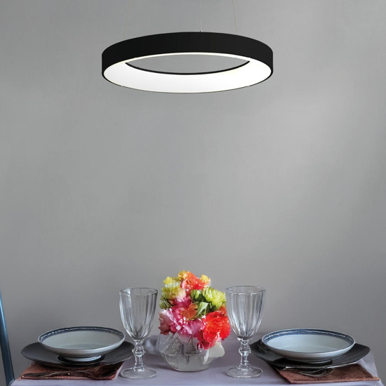 Lampadario nero vivida inner-r 60 led 50w 3000k 4000k dimmerabile