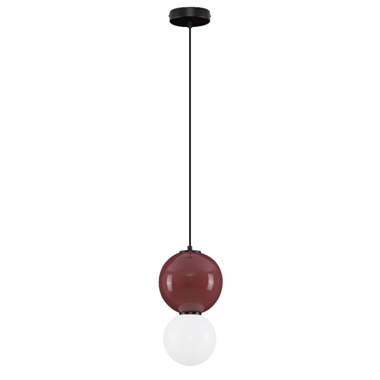 Lampada a sospensione da cucina bordeaux diametro 18cm led 3000k