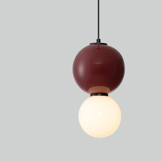 Lampada a sospensione da cucina bordeaux diametro 18cm led 3000k