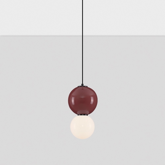 Lampada a sospensione da cucina bordeaux diametro 18cm led 3000k