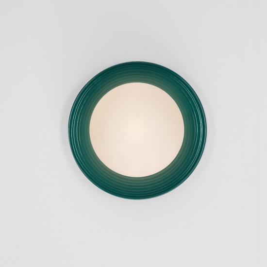 Applique da parete ip44 verde in porcellana rotonda
