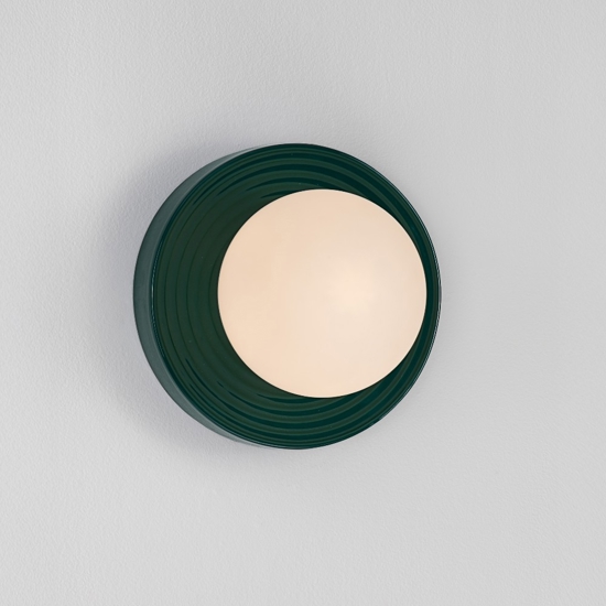 Applique da parete ip44 verde in porcellana rotonda