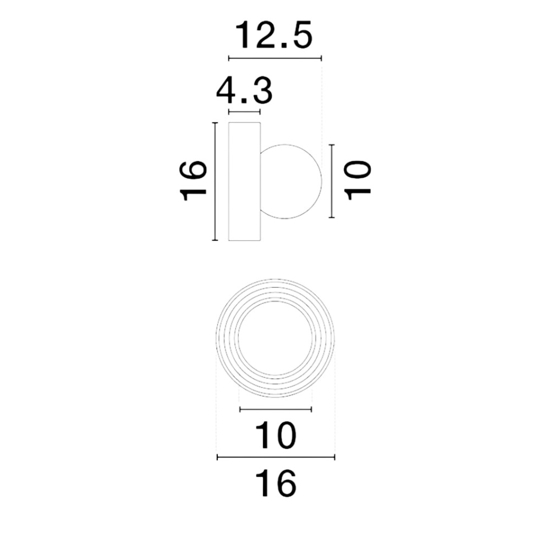 Applique da bagno circolare ip44 in porcellana e vetro opalino