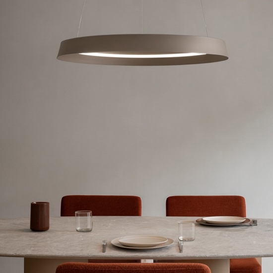 Lampadario 45cm rotondo champagne led 38w 2700k 3000k dimmerabile