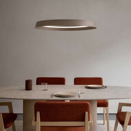 Lampadario 45cm rotondo champagne led 38w 2700k 3000k dimmerabile