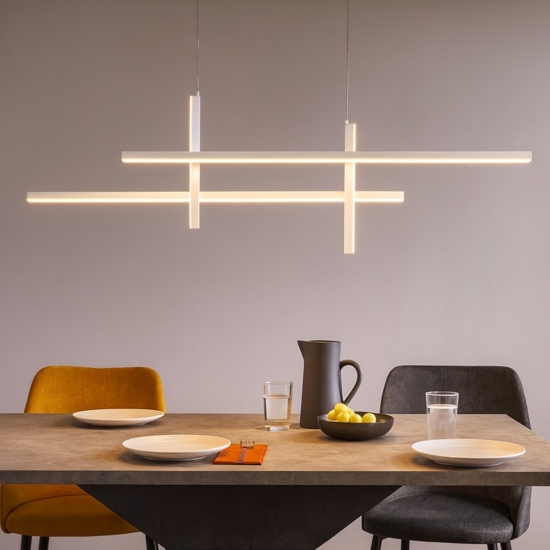Lampadario design moderno bianco led 3200k