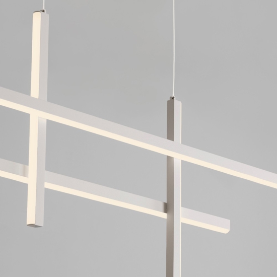 Lampadario moderno bianco led 3200k cavi regolabili