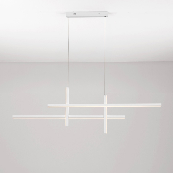 Lampadario moderno bianco led 3200k cavi regolabili