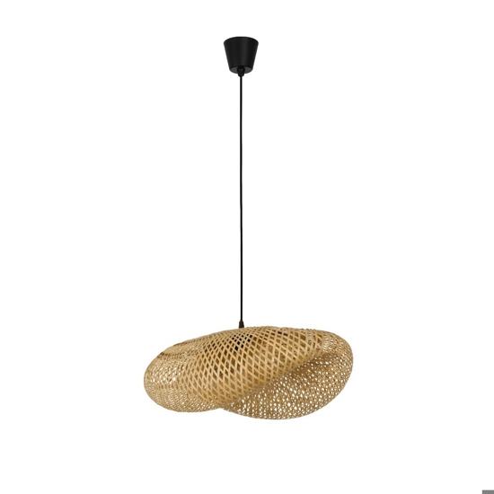 Lampadario per tavolo cucina design rustico in bambu' diametro 62cm