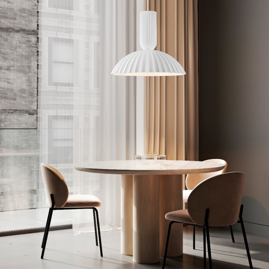 Lampadario per cucina moderna con paralume circolare in gesso