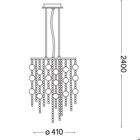 Ideal lux evasione sp8 lampadario di cristalli pendenti per sala da pranzo