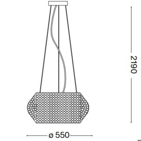 Pasha' sp10 ideal lux lampadario di cristallo design micro sfere