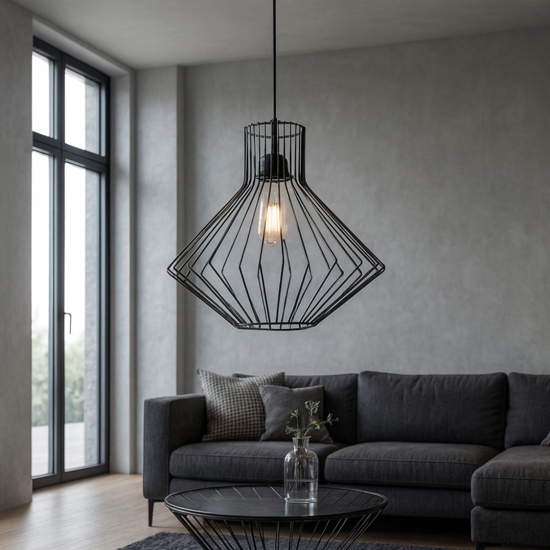 Lampadario ampolla-4 sp1 nero ideal lux moderno