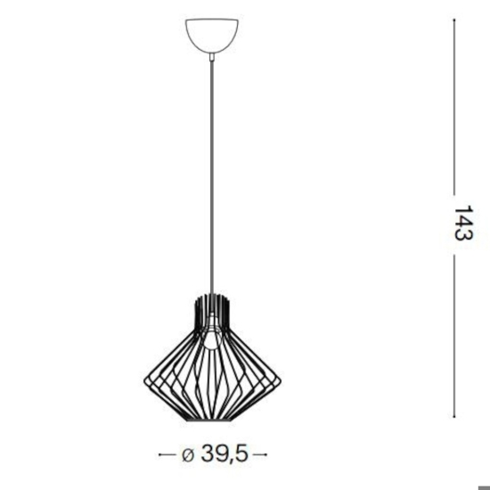 Lampadario ampolla-4 sp1 nero ideal lux moderno