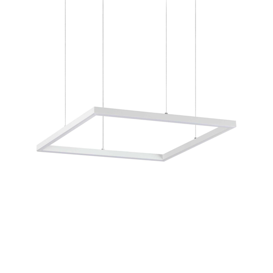 Ideal lux oracle slim sp d090 square lampadario design bianco led 51w 3000k