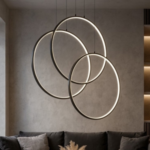 Visualizza i dettagli per Frame sp cerchio lampadario nero tre cerchi led 82w 3000k ideal lux Frame sp cerchio lampadario nero tre cerchi led 82w 3000k ideal lux