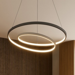 Lampadario led design moderno 3000k oz sp d80 nero ideal lux
