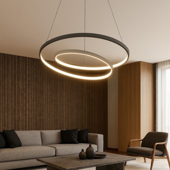 Lampadario led design moderno 3000k oz sp d80 nero ideal lux