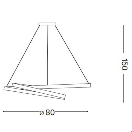 Lampadario led design moderno 3000k oz sp d80 nero ideal lux