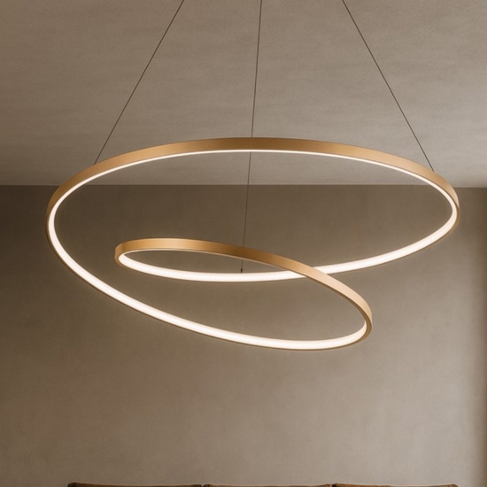 Ideal lux oz sp d80 ottone lampadario per soggiorno led 59w 3000k