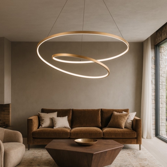 Ideal lux oz sp d80 ottone lampadario per soggiorno led 59w 3000k