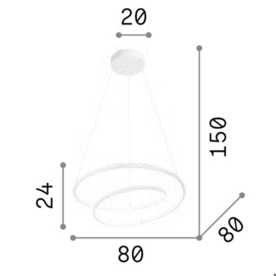 Ideal lux oz sp d80 ottone lampadario per soggiorno led 59w 3000k
