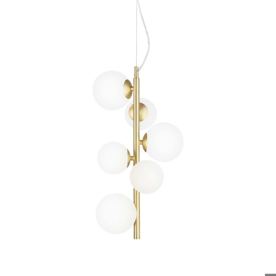 Perlage sp6 ideal lux lampadario bianco oro