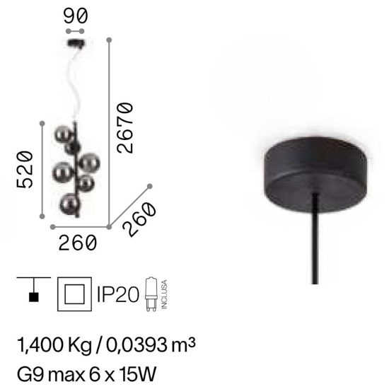 Perlage sp6 ideal lux lampadario bianco oro