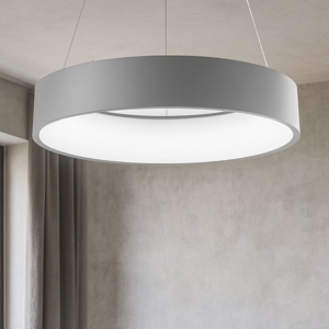 Lampadario cerchio led 56w 3000k 60cm grigio moderno