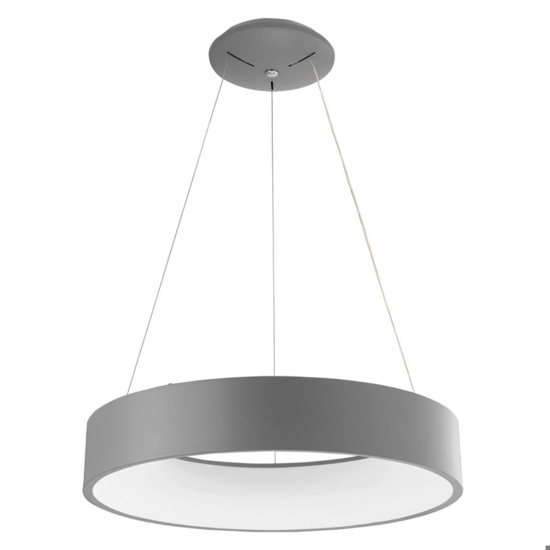 Lampadario cerchio led 56w 3000k 60cm grigio moderno