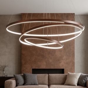Visualizza i dettagli per Lampadario moderno anelli led marrone 3000k per soggiorno Lampadario moderno anelli led marrone 3000k per soggiorno