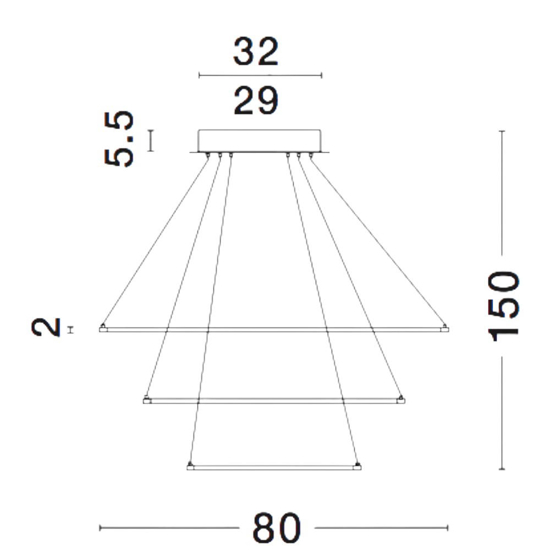 Lampadario moderno anelli led marrone 3000k per soggiorno