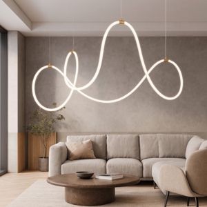 Lampadario oro tubo led silicone moderna